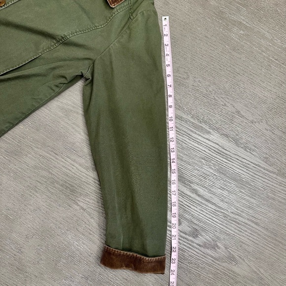 Vintage 90s L.L.Bean Womens Field Jacket Barn Coat Green Plaid Lined Corduroy M - Picture 6 of 9